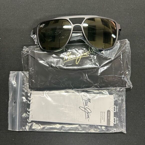 Maui Jim Other - New Maui Jim 2nd Reef Square Aviator Black Sunglasses 607-02